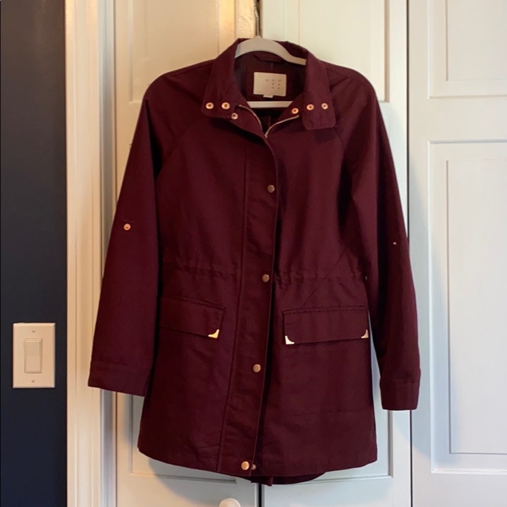 A New Day Burgundy Long Coat